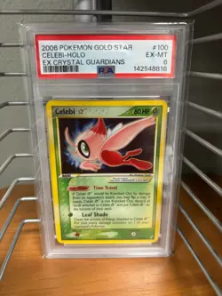 2006 Pokemon EX Crystal Guardians Celebi Gold Star PSA 6 Swirl - Image 1