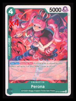 4X Playset One Piece Card Game Perona OP10-036 Common English NM - Image 1