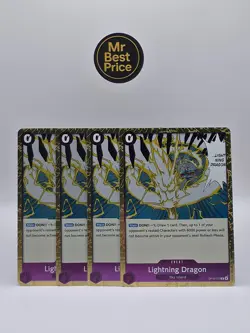 4x Lightning Dragon OP15-077 R Playset One Piece English - NM - Image 1