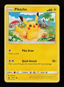 Pikachu 30/111 Common Crimson Invasion Pokemon Near Mint - Image 1