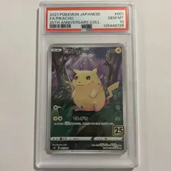 Pokemon PIKACHU 001/028 REVERSE FOIL PSA 10 | Gem Mint | 25th Anniversary | 2021 - Image 1