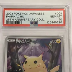 Pokemon PIKACHU 001/028 REVERSE FOIL PSA 10 | Gem Mint | 25th Anniversary | 2021 - Image 5