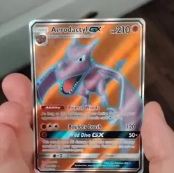 Pokemon Aerodactyl GX Ultra Rare Full Art Holo Sm-Unified Minds 224/236 210HP - Image 1