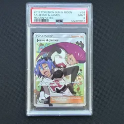 Pokemon Jesse & James Full Art Trainer PSA 9 Sun And Moon Hidden Fates 68/68 MT - Image 1