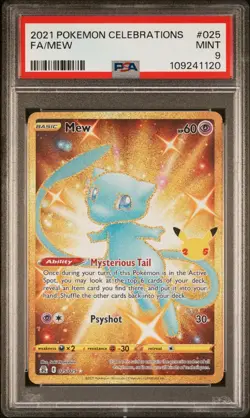 2021 POKEMON CELEBRATIONS #025 FULL ART/MEW PSA 9 - Image 1