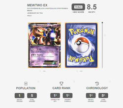 Tag 8.5 NM+ Pokemon 2012 Mewtwo EX Black & White Tins Black Star Promo BW45 - Image 3