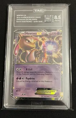 Tag 8.5 NM+ Pokemon 2012 Mewtwo EX Black & White Tins Black Star Promo BW45 - Image 4