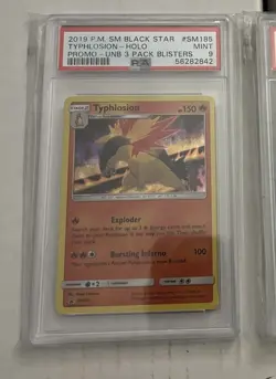 2019 POKEMON SM BLACK STAR PROMO #SM185 TYPHLOSION-HOLO PSA 9 - Image 1