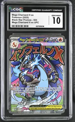 Mega Charizard X ex 2025 Pokemon Black Star Promos CGC 10 #023 - Image 1