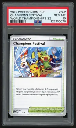 Pokemon Champions Festival Promo S-P World Championship 2022 INDONESIAN PSA 10 - Image 1