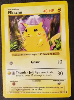 Pikachu (Red Cheeks) 058/102 Base Set (Shadowless) Regular | Pokemon TCG - Image 1