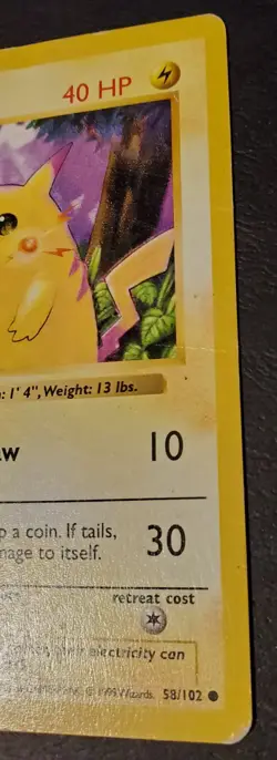 Pikachu (Red Cheeks) 058/102 Base Set (Shadowless) Regular | Pokemon TCG - Image 3