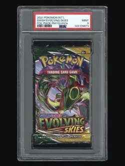 2021 Pokemon SWSH Evolving Skies Foil Pack Rayquaza Art PSA 9 Sealed Pack - Image 1