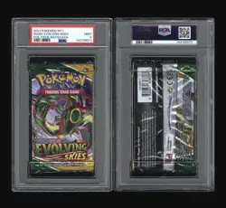 2021 Pokemon SWSH Evolving Skies Foil Pack Rayquaza Art PSA 9 Sealed Pack - Image 3