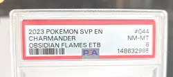 PSA 8 NM-MT 2023 POKEMON OBSIDIAN FLAMES ETB CHARMANDER NO. 044 - Image 2
