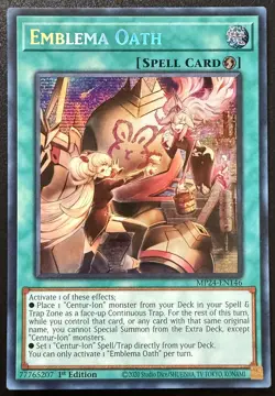 Emblema Oath MP24-EN146 Prismatic Secret Rare 1st Edition Yu-Gi-Oh! Mint - Image 1