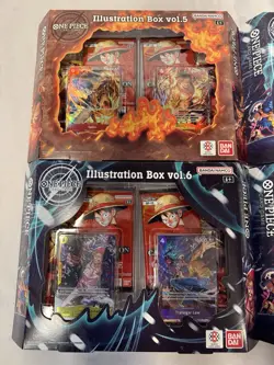 One Piece TCG Illustration Box Vol 5 and Vol 6 Lot Of 4 Factory Sealed BANDAI - Image 3