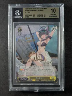 2022 Weiss Schwarz CHESHIRE #S102-004SP Azur Lane Foil & Signed BGS 10 Pristine - Image 1