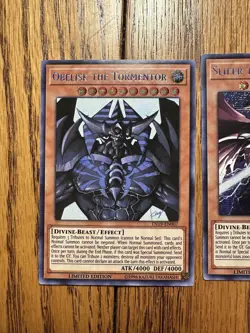 * EGYPTIAN GOD 3 CARD SET * SLIFER RA OBELISK PRISMATIC SECRET RARE TN19 YUGIOH! - Image 2