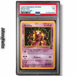 Mewtwo First Movie 2000 Black Star Promo #14 WOTC Vintage Pokemon Card PSA 1 - Image 1