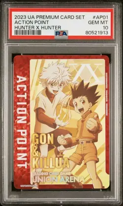 Gon Killua Hunter Union Arena PSA 10 Gem Mint Action Points Card - Image 1