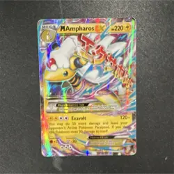 Pokemon M Ampharos EX Mega Full Art Ultra Rare Holo 220 HP 88/98 XY Card - Image 1