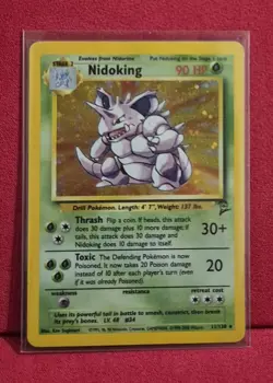 Nidoking Holo Pokemon Card - Base Set 2 - (1999-2000) - MP - Vintage - #11/130 - Image 3