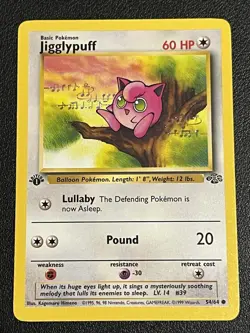 Jigglypuff 1st ed Jungle 54/64 Pokemon TCG Card Common WOTC - Image 1