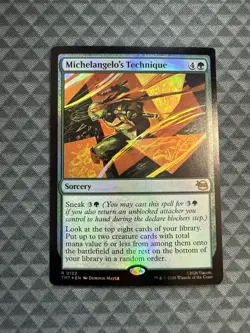 MTG Michelangelo’s Technique #0122 Foil Rare Teenage Mutant Ninja Turtles (TMT) - Image 1