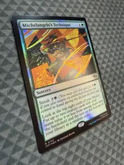 MTG Michelangelo’s Technique #0122 Foil Rare Teenage Mutant Ninja Turtles (TMT) - Image 2