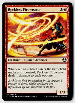 MTG Kaladesh #126 Reckless Fireweaver Holo Foil Common - Image 1