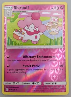 Slurpuff 154/236 Reverse Holo Cosmic Eclipse Pokemon TCG - NM - Image 1