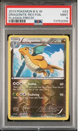 PSA 9 Mint Pokemon 2013 Dragonite #83 Black & White Plasma Freeze Reverse Holo - Image 1