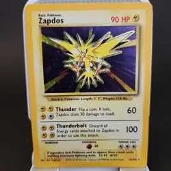 Zapdos - Base Set - 16/102 Unlimited Holo Rare - Pokemon TCG - 1999 - Image 1
