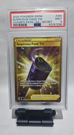2020 Pokemon Champion's Path Suspicious Food Tin Gold Secret Rare 080/073 PSA 9 - Image 1