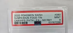 2020 Pokemon Champion's Path Suspicious Food Tin Gold Secret Rare 080/073 PSA 9 - Image 3