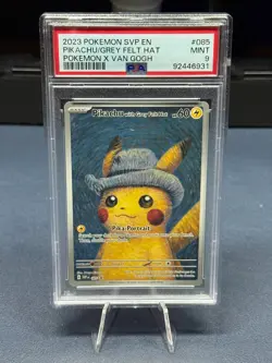 Pokemon Pikachu with Grey Felt hat Van Gogh 085 Graded Sealed Promo PSA 9 - Image 1