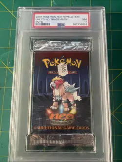 Pokemon Neo Revelation Unlimited Booster Pack Factory Sealed 2001 PSA 7 Entei - Image 1