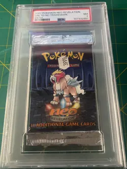 Pokemon Neo Revelation Unlimited Booster Pack Factory Sealed 2001 PSA 7 Entei - Image 2