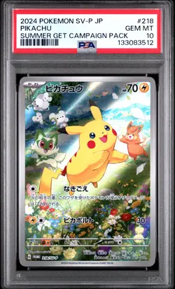2024 POKEMON JPN SV-P PROMO #218 PIKACHU PSA 10 - Image 1