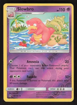 Pokemon TCG SM - Guardians Rising Reverse Holo Slowbro #49/145 - Image 1