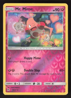 Pokemon TCG Hidden Fates Reverse Holo Mr. Mime #43/68 - Image 1