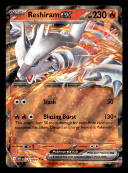 Reshiram ex 020/086 Double Rare White Flare Pokemon Near Mint - Image 1