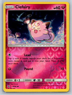 Clefairy Pokemon TCG Hidden Fates Reverse Holo Common 38/68 - Image 1
