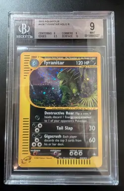 Pokemon: Tyranitar (#H28/H32) - Aquapolis Holo | Beckett 9 - Image 1