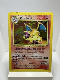 1999 Pokemon Charizard Base Set 4/102 WoC Rare Print Error Holo Bubble - Image 1