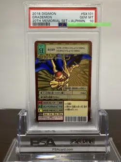 PSA 10 Digimon Card Sx-101 Glademon Gold Etching Old Digimon Game Collectible - Image 1