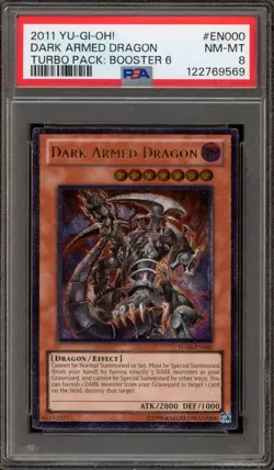 Yu-Gi-Oh! Dark Armed Dragon Turbo Pk. 6 Ultimate Rare TU06-EN000 PSA 8 - Image 1