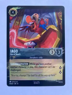 2025 Disney Lorcana D23 Promo IAGO 8/D23 EN-8 Gold Member Exclusive Foil Card - Image 1