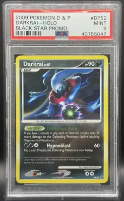 Pokemon TCG PSA 9 Darkrai Diamond and Pearl Holo Promo DP52 - Image 1